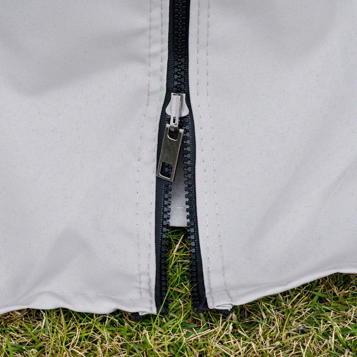 Outsunny 10' x 13' Patio Gazebo with Aluminum Frame, Double Roof, Netting & Light Gray Curtains - 84C-101