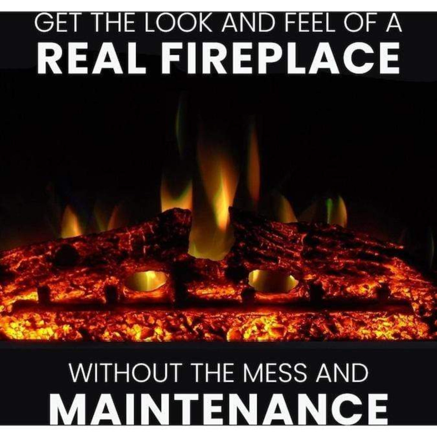 Cambridge 62-in. Summit Farmhouse Style Electric Fireplace Mantel with Deep Log Insert, Mahogany - CAM6215-1MAHLG3