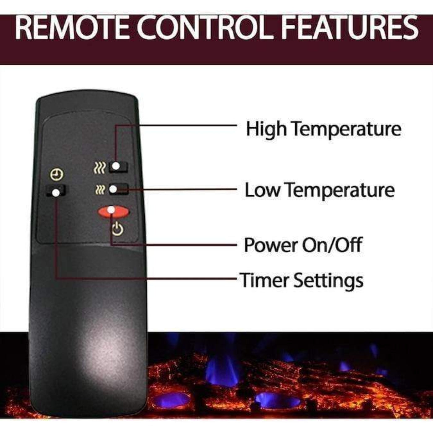 Cambridge 62-in. Summit Farmhouse Style Electric Fireplace Mantel with Deep Log Insert, Mahogany - CAM6215-1MAHLG3