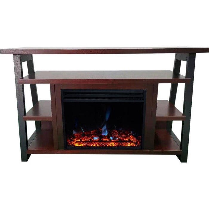 Cambridge San Jose Electric Fireplace TV Stand in Black with Color-Changing LED Fireplace Heater and Crystal Rock Display _ CAM5735-1BLK