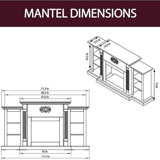 Cambridge Sanoma 72 In. Electric Fireplace in Cherry with Bookshelves and Enhanced Log Display CAM7233 -1 CHRLG2