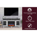 Cambridge Savona 59 In. Electric Fireplace in White with Entertainment Stand and Multi-Color LED Flame Display