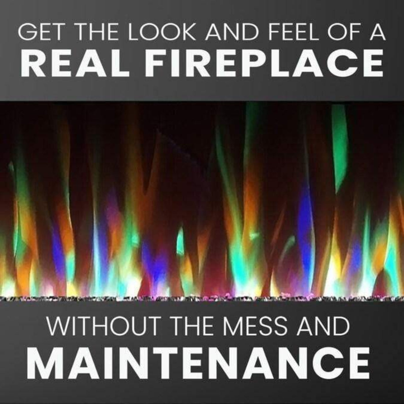 Cambridge Somerset 70-In. Electric Fireplace TV Stand with Multi-Color LED Flames, Driftwood Log Display, and Remote Control - CAM6938-2COF