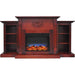 Cambridge Sanoma 72 In. Electric Fireplace in Cherry with Bookshelves and a Multi-Color LED Flame Display _ CAM7233-1CHRLED