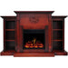 Cambridge Sanoma Electric Fireplace Heater with 72-In. Cherry Mantel, Bookshelves, Enhanced Log Display, Multi-Color Flames, and Remote _ CAM7233-1CHRLG3