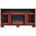 Cambridge Savona 59 In. Electric Fireplace in Cherry with Entertainment Stand and Multi-Color LED Flame Display,