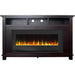 Cambridge San Jose Electric Fireplace TV Stand in Black with Color-Changing LED Fireplace Heater and Crystal Rock Display _ CAM5735-1BLK