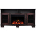 Cambridge Savona Electric Fireplace Heater with 59-In. Cherry TV Stand, Enhanced Log Display, Multi-Color Flames, and Remote