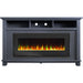 Cambridge San Jose Electric Fireplace TV Stand in Black with Color-Changing LED Fireplace Heater and Crystal Rock Display _ CAM5735-1BLK