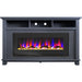 Cambridge San Jose Fireplace Entertainment Stand in Black with 50" Color-Changing Fireplace Insert and Driftwood Log Display _ CAM5735-2BLK