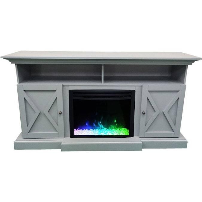 Cambridge 62-in. Summit Farmhouse Style Electric Fireplace Mantel with Deep Crystal Insert, Mahogany _ CAM6215-1MAHCRS