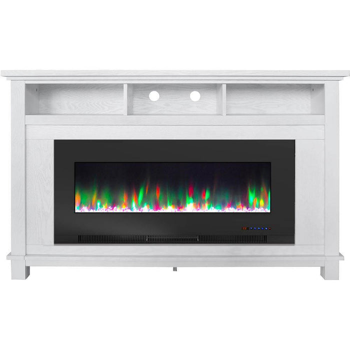 Cambridge San Jose Electric Fireplace TV Stand in Black with Color-Changing LED Fireplace Heater and Crystal Rock Display _ CAM5735-1BLK