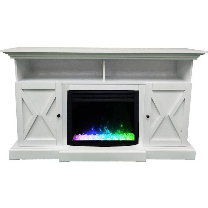 Cambridge 62-in. Summit Farmhouse Style Electric Fireplace Mantel with Deep Crystal Insert, Mahogany _ CAM6215-1MAHCRS