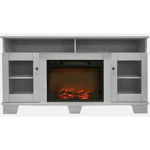 Cambridge Savona 59 In. Electric Fireplace in Cherry with Entertainment Stand and Multi-Color LED Flame Display,