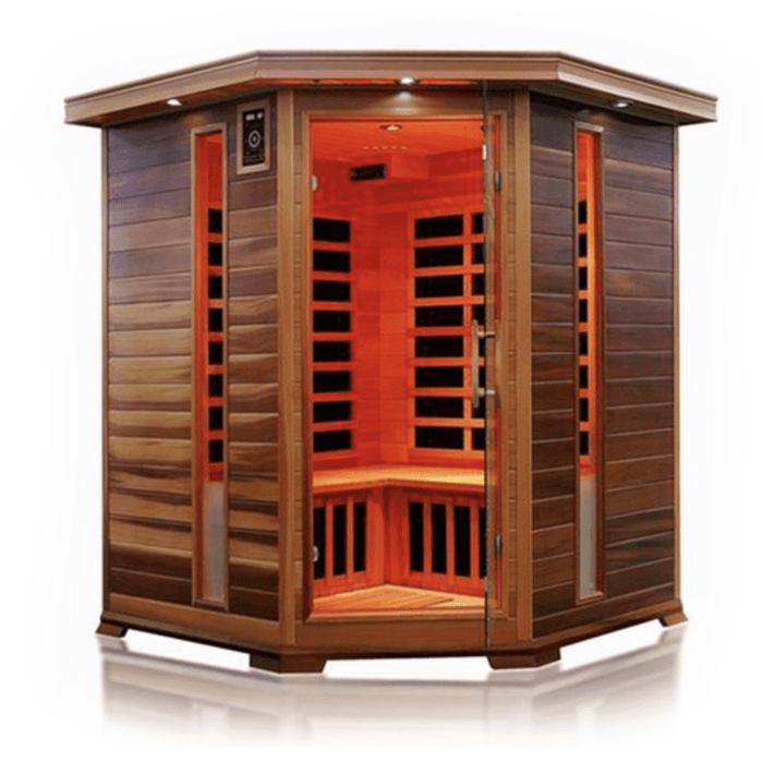 Aleko Sauna's Canadian Red Cedar Indoor Dry Infrared Sauna - 8 Carbon Fiber Heaters - 3 to 4 Person