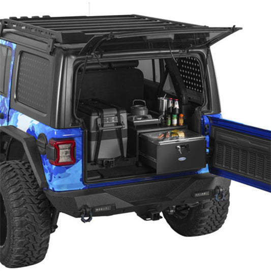 Hooke Road Trunk Cargo Drawer & Fridge Mount for 15-25 Jeep Wrangler JK Wrangler JL & Ford Bronco 21-25 4-Door - HE.2124-S
