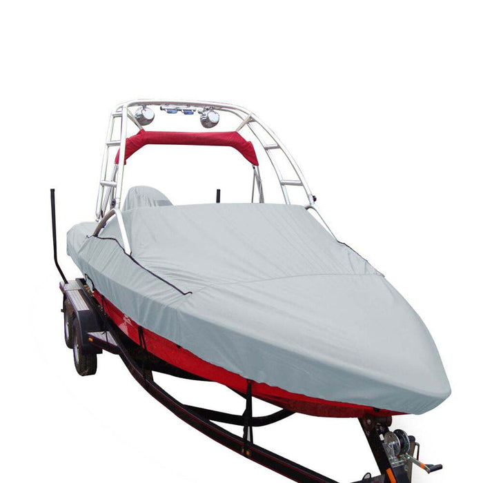 Carver Sun-DURA Specialty Boat Cover f/24.5' Sterndrive V-Hull Runabouts w/Tower - Grey - 97124S-11