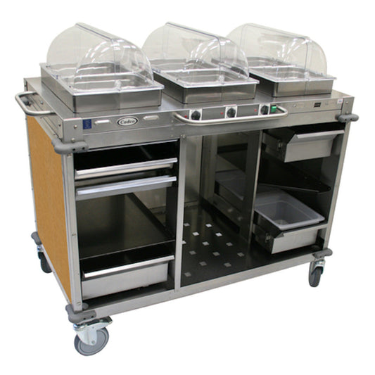 Cadco CBC-HHH-L1 Electric MobileServ Hot Food Buffet Cart - CDCBCHHHL1