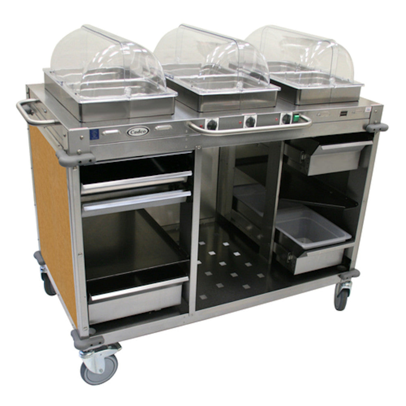 Cadco CBC-HHH-L1 Electric MobileServ Hot Food Buffet Cart - CDCBCHHHL1