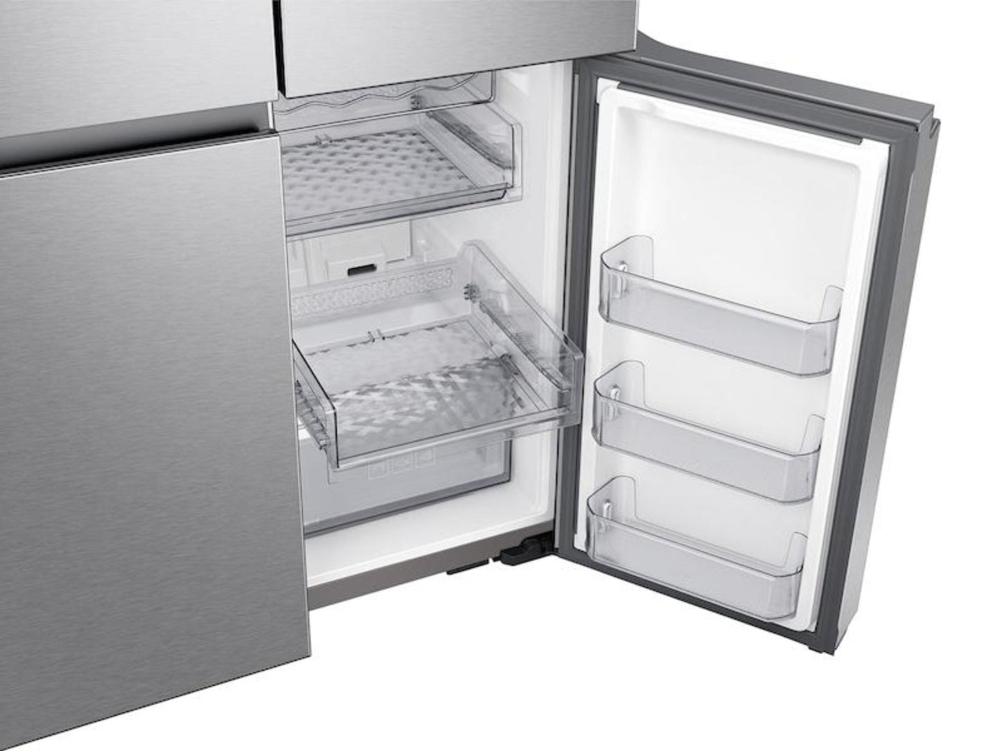 Samsung 23 cu. ft. Smart Counter Depth 4-Door Flex Refrigerator, Family Hub, Beverage Center, Dual Ice Maker - RF23A9771SR-KT