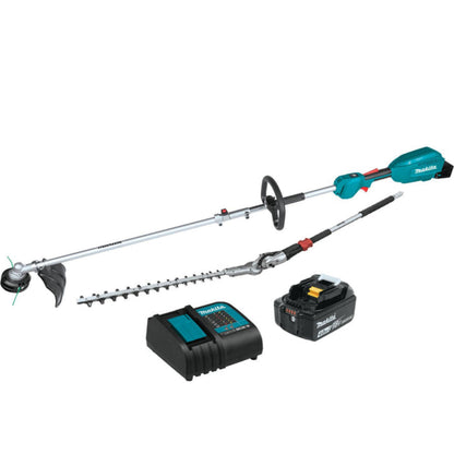 Makita 18V LXT Lithium-Ion Brushless Cordless Couple Shaft Power Head Kit with 13in String Trimmer & 20in Hedge Trimmer Attachments  - XUX02SM1X2