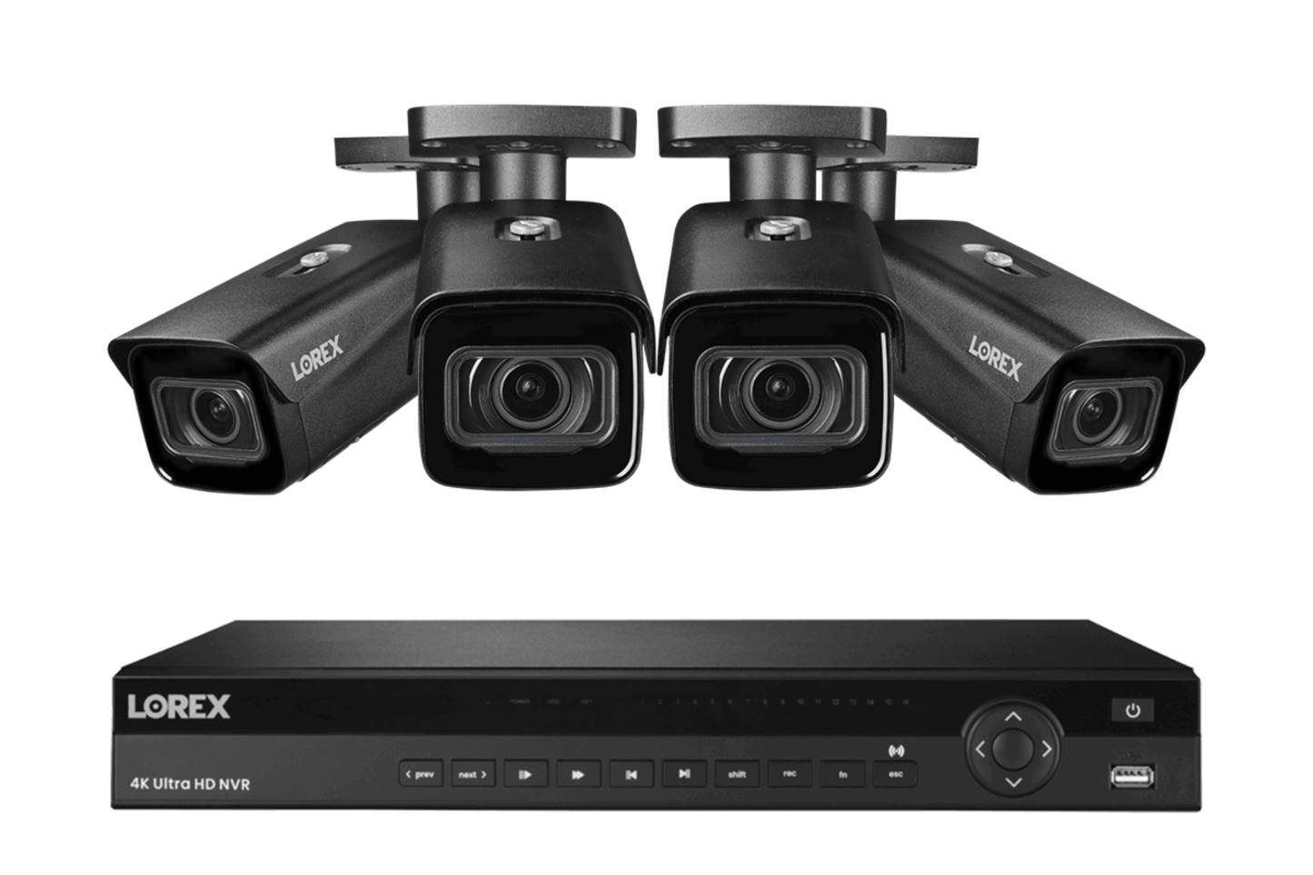 Lorex 4K (16 Camera Capable) 6TB Wired NVR System with Nocturnal 3 Smart IP Bullet Cameras with Motorized Varifocal Lens - NP4K6MV-164BB