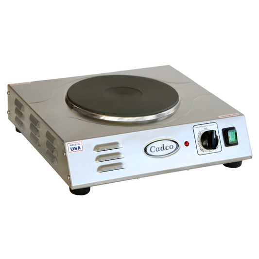 Cadco LKR-220 15" Portable Electric Hot Plate with 9" Cast Iron Burner - CDLKR220