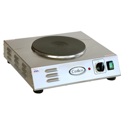Cadco LKR-220 15" Portable Electric Hot Plate with 9" Cast Iron Burner - CDLKR220