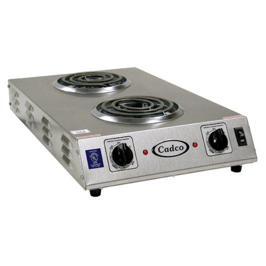 Cadco CDR-1TFB Front-to-Back Two Burner Electric Portable Hot Plate - CDCDR1TFB