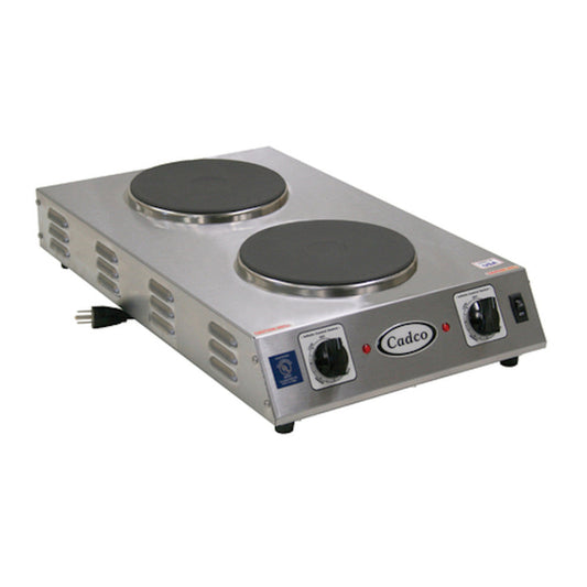 Cadco CDR-2CFB Front-to-Back Two Burner Portable Electric Hot Plate - CDCDR2CFB