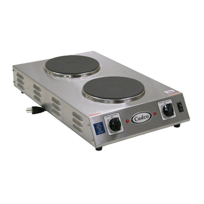 Cadco CDR-2CFB Front-to-Back Two Burner Portable Electric Hot Plate - CDCDR2CFB