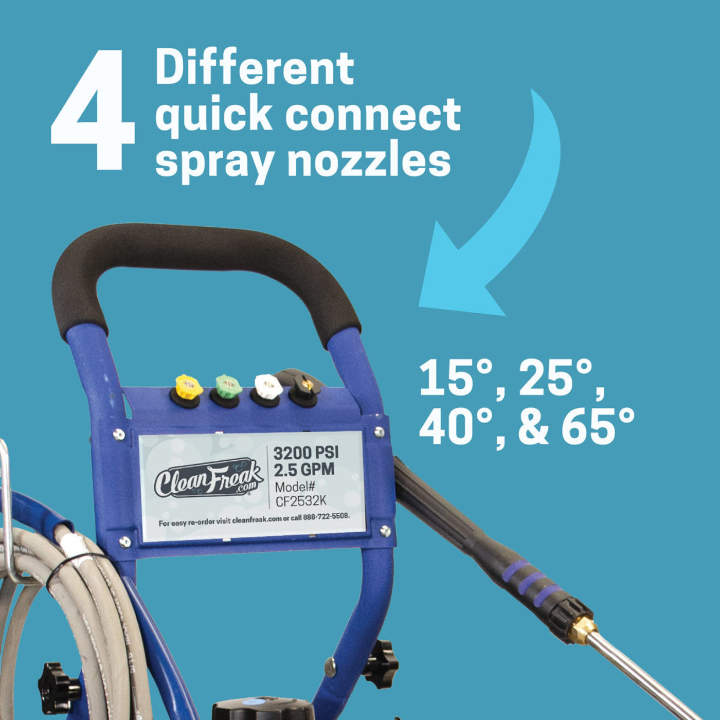 CleanFreak 2.5 GPM Pressure Washer w/ 6.5 HP Kohler SH256 Engine (Gas) - 3,200 PSI - WET-CF2532K