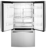 GE APPLIANCES GYE21JYMFS GE(R) ENERGY STAR(R) 20.6 Cu. Ft. Fingerprint Resistant Counter-Depth French-Door Refrigerator - GYE21JYMFS-KT