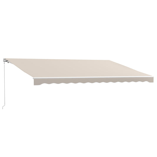 16' x 10' Electric Retractable Awning with Remote & Crank Handle, Cream White