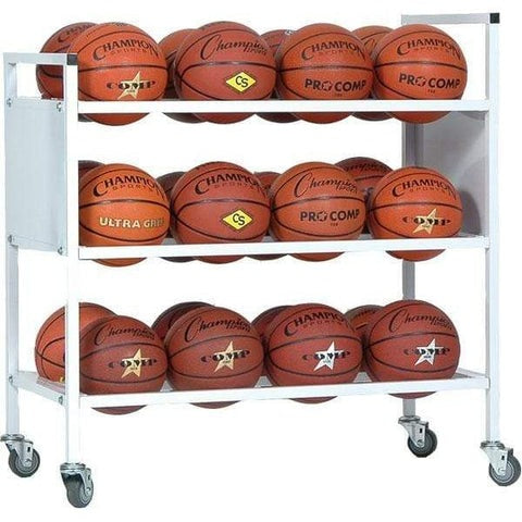 Champion Sports 24 Basketball Double Wide Ball Cart - 24BC