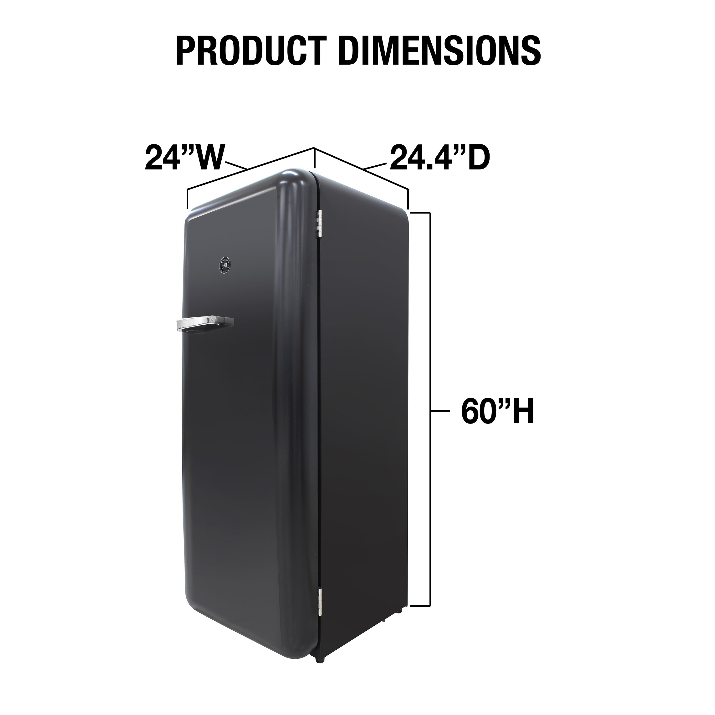 Vinotemp Retro Refrigerator, in Black - BR-RETRO-01-BLK