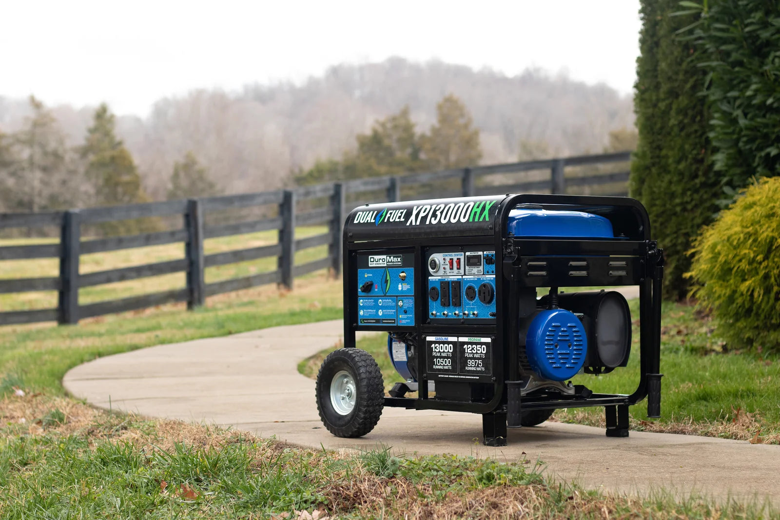 DuroMax 13,000 Watt Dual Fuel Portable HX Generator w/ CO Alert