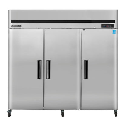 Maxx Cold 81" Triple Door Reach-In Freezer, 72 cu. ft., Top Mount, Energy Star, Stainless Steel - MCFT-72FDHC