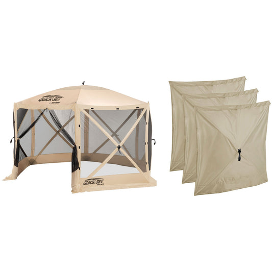 CLAM Quick Set Escape Portable Canopy Shelter + Wind & Sun Panels (3 pack) - 149077