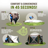 CLAM Quick-Set Escape Sport 11.5 x 11.5 Ft Tailgating Canopy Shelter Tent, Blue - 145183