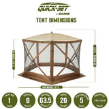 CLAM Portable Outdoor Camping Canopy, Brown + Clam Quick Set Wind and Sun Panels - 149353