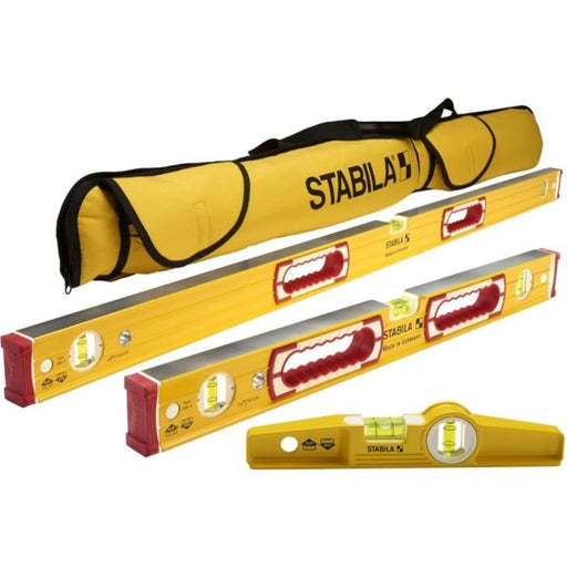 Stabila Type 196 Complete 6-Piece Spirit Level Set with Carrying Case - 78296