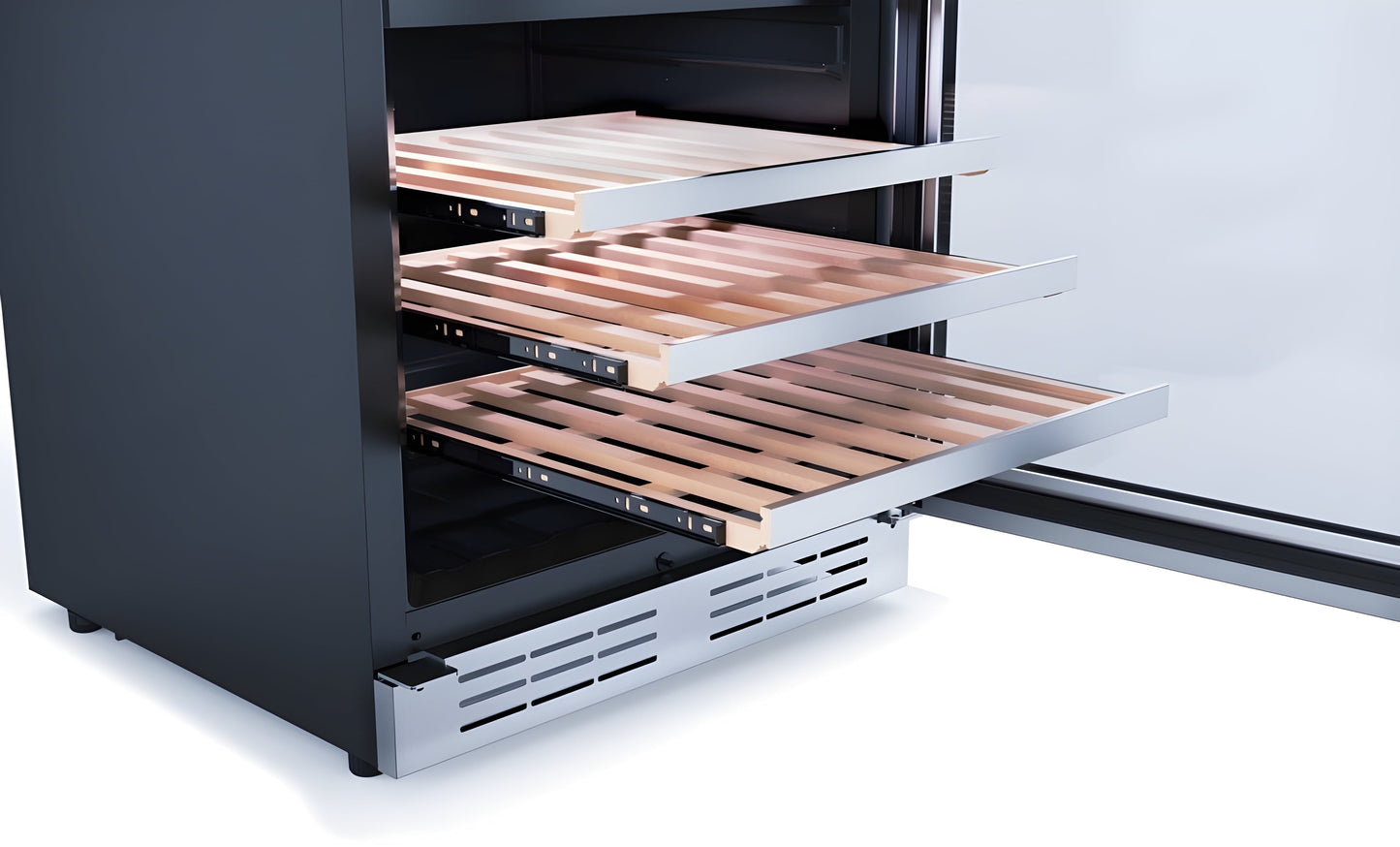 Elica -  Single Door, Dual Zone, Wine Cellar, 23 7/16" W x 22 7/16" D x 33-34" H, 4.8 cu/ft   - Undercounter Refrigerator | EWS52SS1
