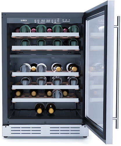 Elica -  Single Door, Dual Zone, Wine Cellar, 23 7/16" W x 22 7/16" D x 33-34" H, 4.8 cu/ft   - Undercounter Refrigerator | EWS52SS1