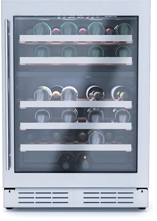 Elica -  Single Door, Dual Zone, Wine Cellar, 23 7/16" W x 22 7/16" D x 33-34" H, 4.8 cu/ft   - Undercounter Refrigerator | EWS52SS1