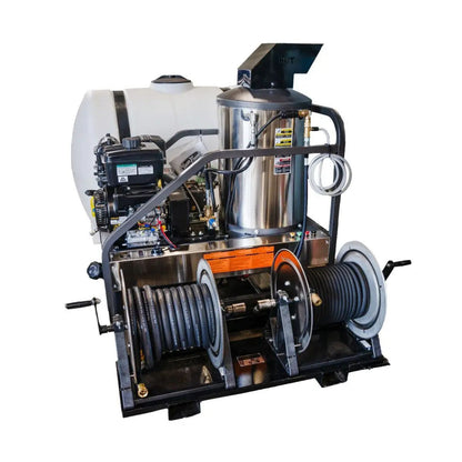 CleanFreak 4.0 GPM Hot Water Drain Jetter Skid w/ Tank & 200' Reel (Gas Engine) – 3,500 PSI - WET-APODCF4-0001J