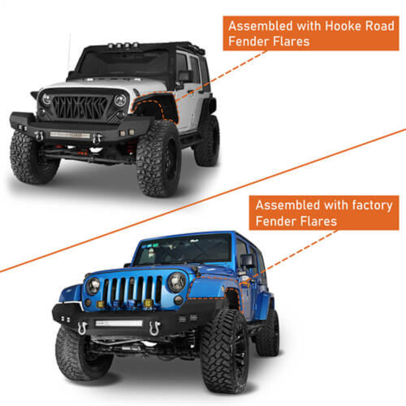 Hooke Road Full width CLIMBER Front Bumper(07-18 Jeep Wrangler JK) - HE.2052