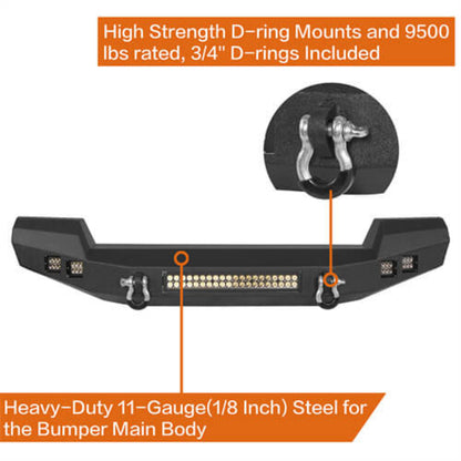 Hooke Road Full width CLIMBER Front Bumper(07-18 Jeep Wrangler JK) - HE.2052