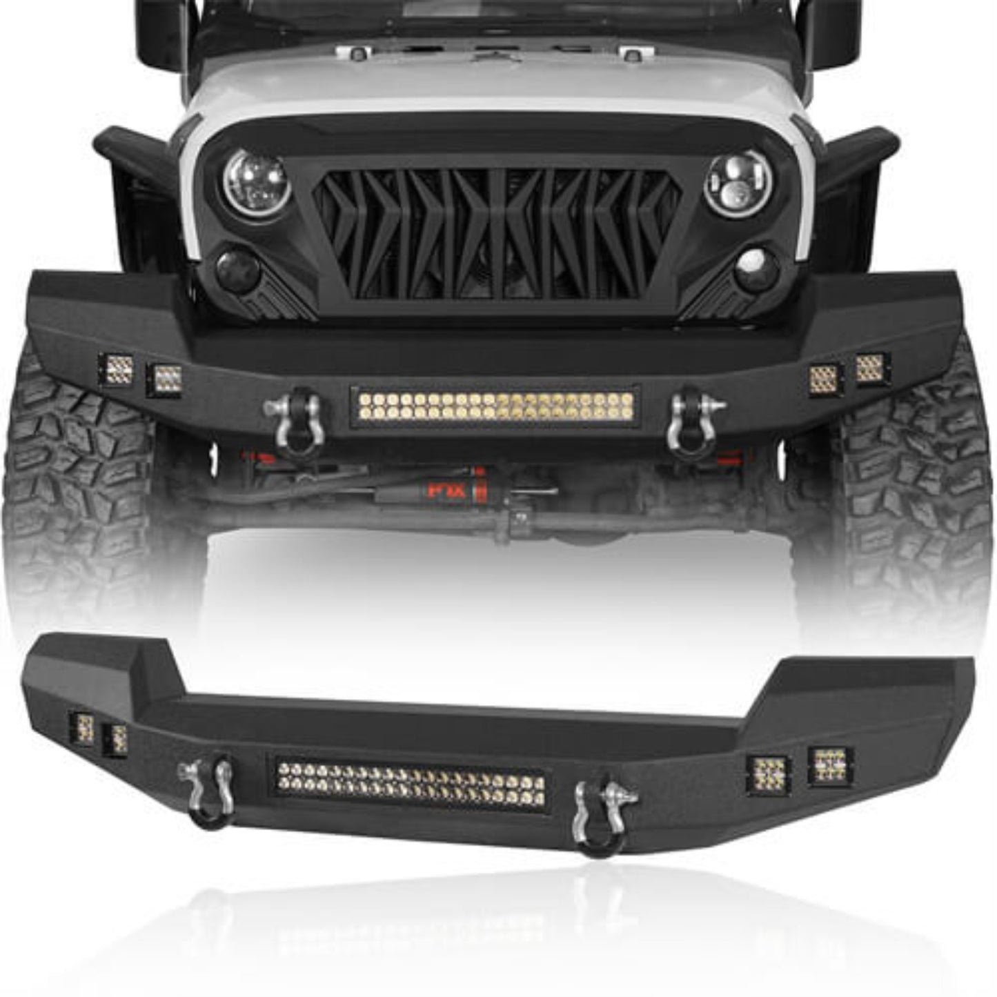 Hooke Road Full width CLIMBER Front Bumper(07-18 Jeep Wrangler JK) - HE.2052