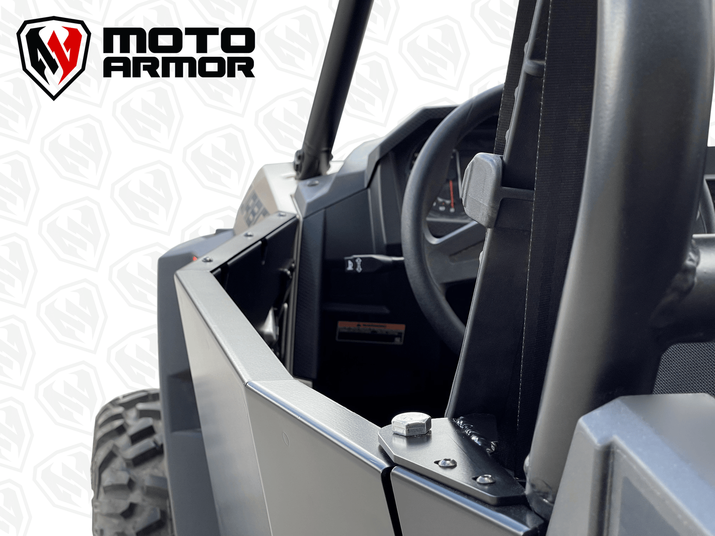 Moto Armor Polaris RZR XP 1000, XP Turbo, & Turbo S 2-Seat Aluminum Doors (2014+) - MA-RZ2-BLK
